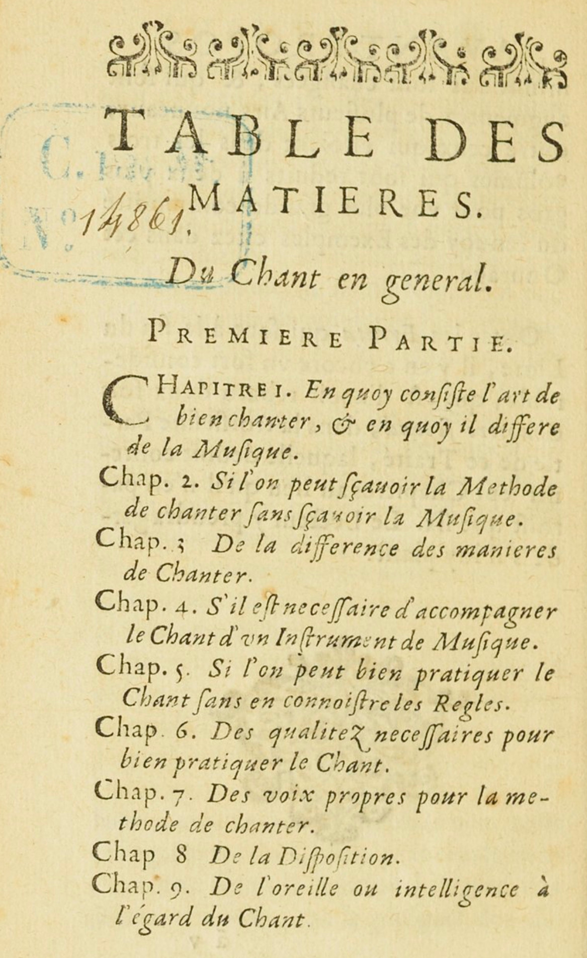 Table des matires